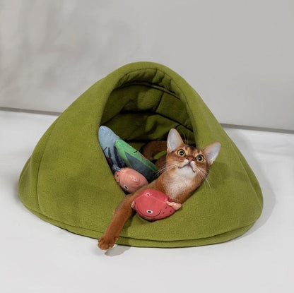 Polar Fleece Semi-enclosed Pet Nest